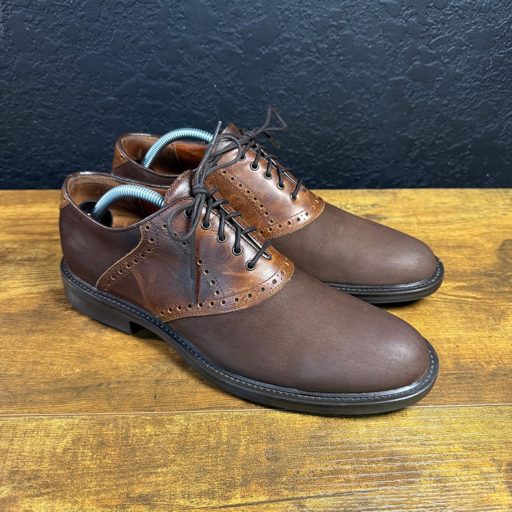 Johnston & Murphy Saddle Oxford 20-7351 Brown Leather Dress Shoes Mens 9